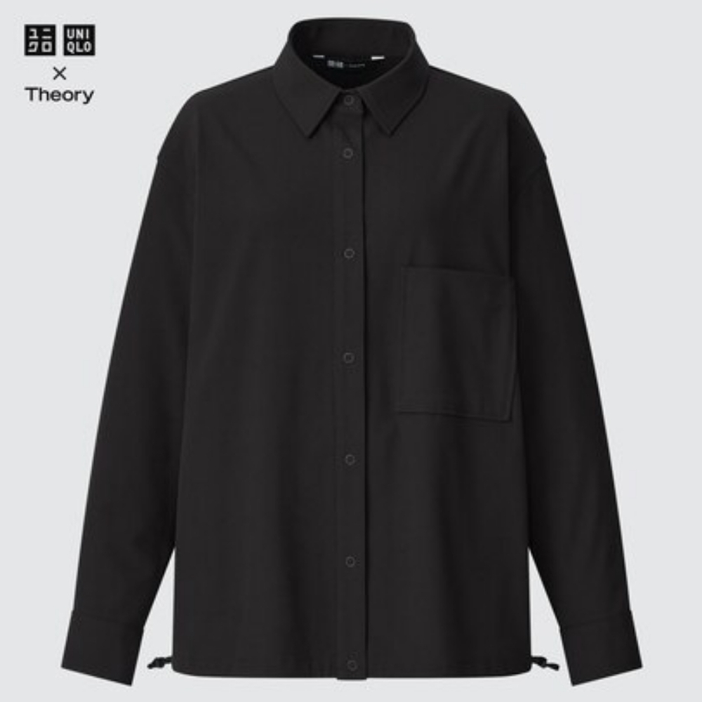 🖤 Uniqlo x Theory Stretch Shirt Jacket | Size L | Black 🖤